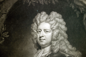 Godfrey Kneller, frontispiece to the Hampton Court Beauties, 18c mezzotint