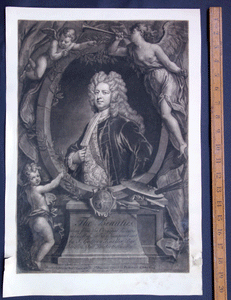 Godfrey Kneller, frontispiece to the Hampton Court Beauties, 18c mezzotint