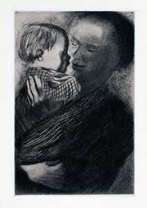 Kollwitz etching Mother with her child in her arms 20C