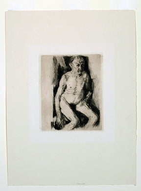 Kollwitz seated man etching