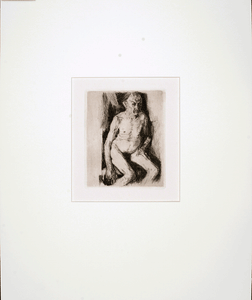 Kollwitz seated man etching