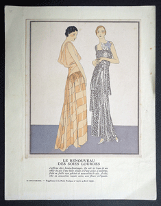 Le Renouveau des Soies Lourdes Boulanger fashion plate La Mode Pratique 1931