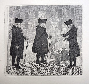 Levelling of the High Street of Edinburgh John Kay etching 18c