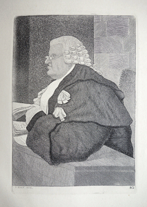 Lord Newton on the Bench  John Kay etching 18c