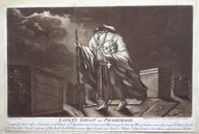 Load image into Gallery viewer, Lovat’s Ghost on Pilgrimage 18c mezzotint eng . Ireland based on  Hogarth