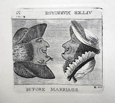 Marriage - Before and After John Kay etching 18c