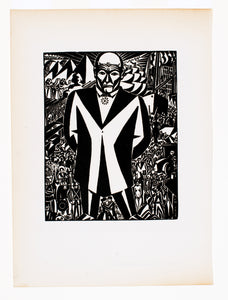 Frans  Masereel Businessman Geschäftsmann woodcut 20C