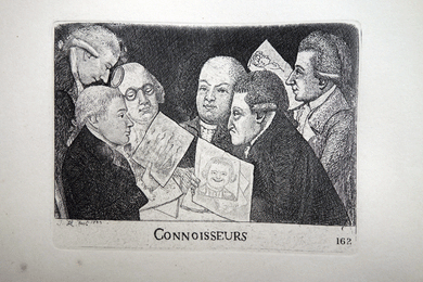 Connoisseurs  Mr. William Scott, Mr. James Sibbald etc. John Kay etching 1785