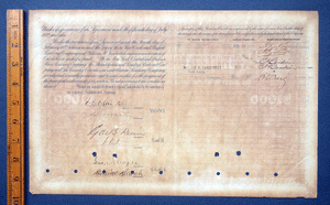 Pine Creek Railway Company share certificate , W. H.  Vanderbilt signature