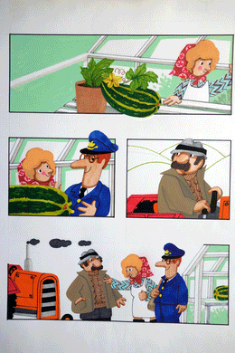 Postman Pat annual original comic Illustrations Joan Hickson 'Alf Plays a Trick' sheets 1980s