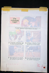 Postman Pat annual original comic Illustrations Joan Hickson 'The Missing Eggs' 2 sheets 1987