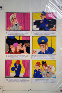 Postman Pat annual original comic Illustrations Joan Hickson 'The Talent Show' 2 sheets 1987