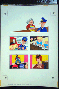 Postman Pat annual original comic Illustrations Joan Hickson 'The Talent Show' 2 sheets 1987