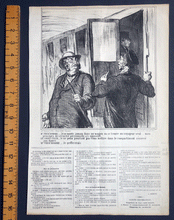 Load image into Gallery viewer, Daumier lithograph En Chemin de fer  Mr. Prudhomme: I shall never get into a compartment alone