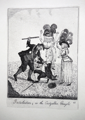 Retaliation; Or The Cudgeller Caught John Kay etching 18c
