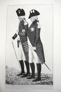 Right Honourable Lord Adam Gordon, and His Royal Highness The Count D’Artois, Afterwards Charles   John Kay etching 18c