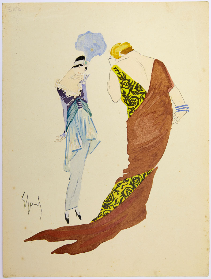 Sacchetti fashion plate lithograph and gouache 3