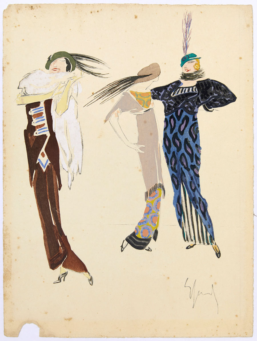 Sacchetti fashion plate lithograph and gouache 4