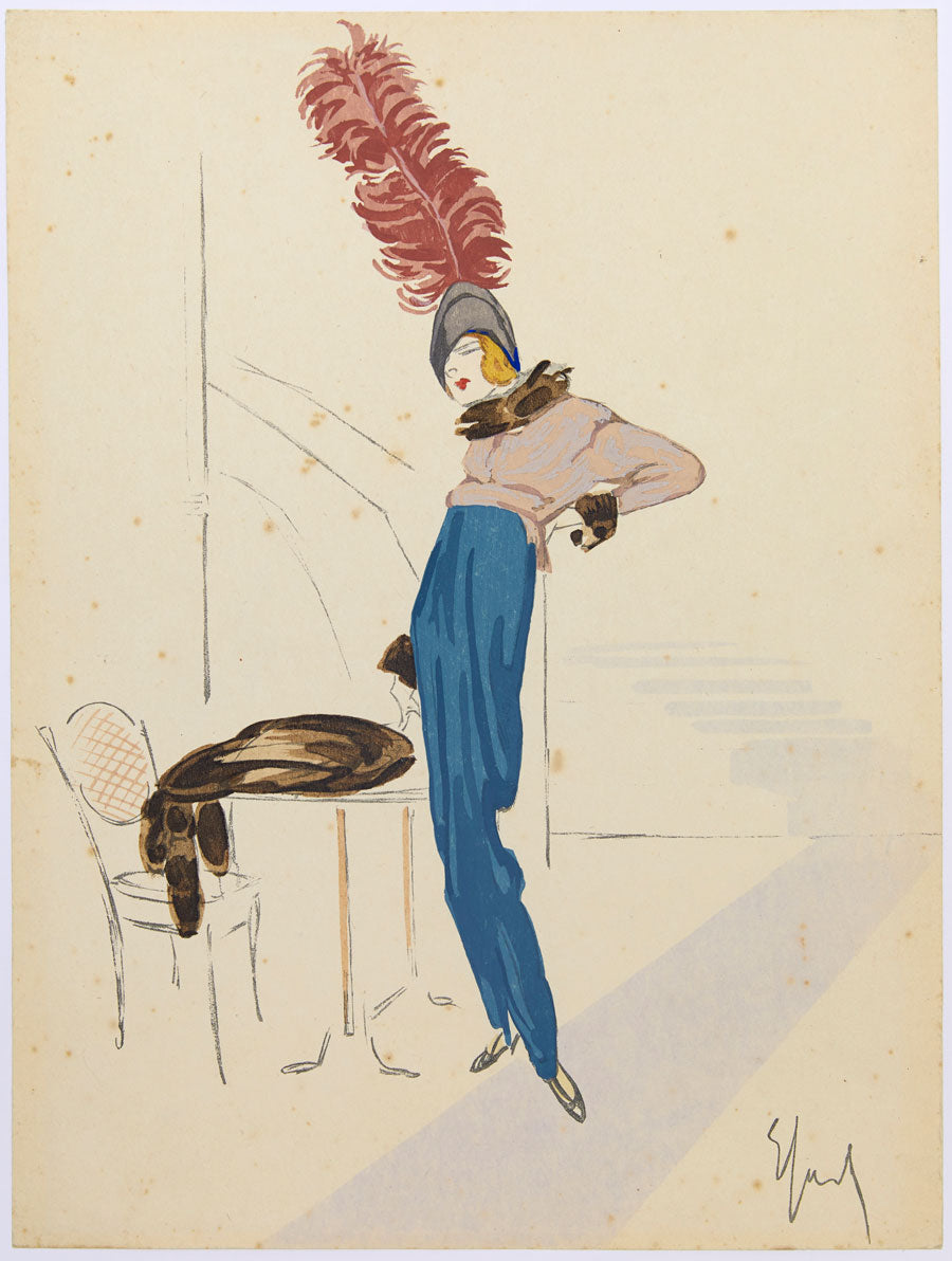 Sacchetti fashion plate lithograph and gouache 5