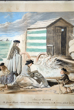 Load image into Gallery viewer, Scene at Sandbath chromolithograph John Leech Punch cartoonist