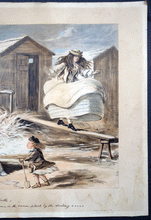 Load image into Gallery viewer, Scene at Sandbath chromolithograph John Leech Punch cartoonist