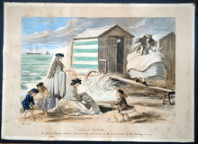 Load image into Gallery viewer, Scene at Sandbath chromolithograph John Leech Punch cartoonist