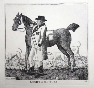 Knight of the Turf Sir Archibald Hope of Pinkie, Bart. John Kay etching 18c