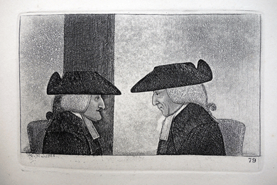 Sir James Montgomery of Stanhope and David Stuart Moncrieff, Esq., of Moredun, His Majesty’s Barons of Exchequer John kay etching 18c