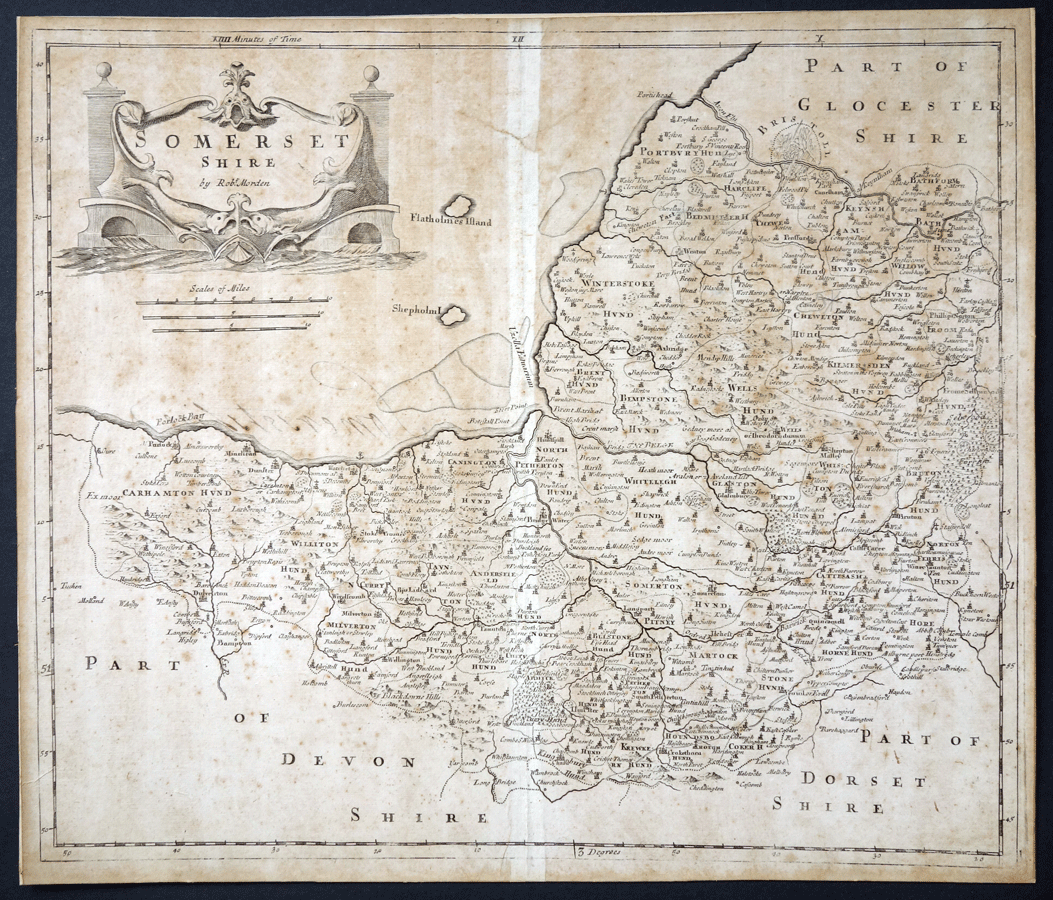 Somerset shire map Robert Morden