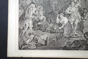 Strolling Actresses Dressing in a Barn Hogarth engraving