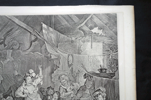 Strolling Actresses Dressing in a Barn Hogarth engraving