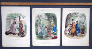 Paris Fashions from The Young Ladies Journal 19C English Fashion plates 7 in total