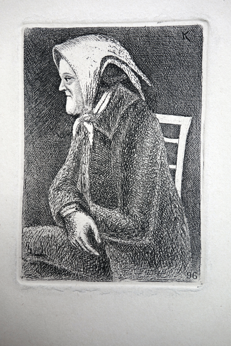 Mr. Thomas Neil, Wright and Precentor, In the Character of “The Old Wife” John Kay etching 18c