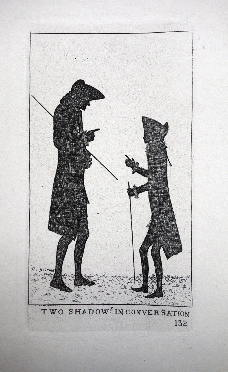 Two Shadows in Conversation, Lord Kames, and Hugo Arnot John Kay etching 18c