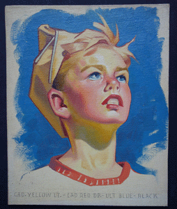 Pin up girl with US army hat  Simon Vanderlaan oil painting