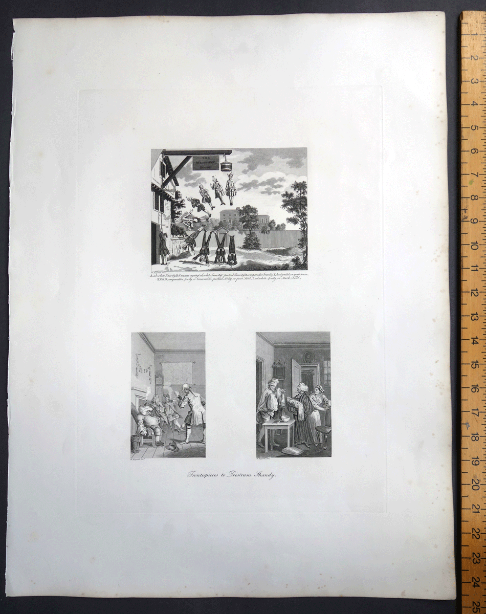 The Weighing House and Frontispieces to Tristram Shandy Hogarth engravings