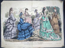 Load image into Gallery viewer, Paris Fashions from The Young Ladies Journal English Fashion plates x 9 Monthly  and Panorama