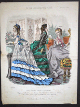 Load image into Gallery viewer, Paris Fashions from The Young Ladies Journal 19C English Fashion plates 7 in total