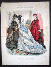 Load image into Gallery viewer, Paris Fashions from The Young Ladies Journal 19C English Fashion plates 7 in total