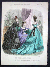 Load image into Gallery viewer, Paris Fashions from The Young Ladies Journal 19C English Fashion plates 7 in total