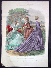 Load image into Gallery viewer, Paris Fashions from The Young Ladies Journal 19C English Fashion plates 7 in total