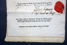 Load image into Gallery viewer, British Military discharge certificate for Richard  Appletree  41st signed George Monro 1788
