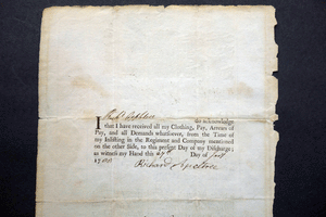 British Military discharge certificate for Richard  Appletree  41st signed George Monro 1788