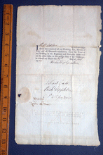 Load image into Gallery viewer, British Military discharge certificate for Richard  Appletree  41st signed George Monro 1788