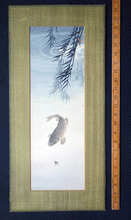 Load image into Gallery viewer, Japanese 19c watercolour Carp and Wasp