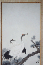 Load image into Gallery viewer, Japanese 19c watercolour Cranes