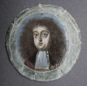 17th century gentleman oil miniature
