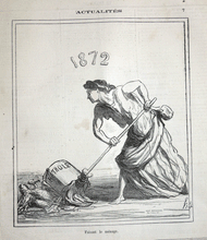 Load image into Gallery viewer, Daumier lithograph Doing the Housework ‘Actualites’