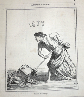 Daumier lithograph Doing the Housework ‘Actualites’