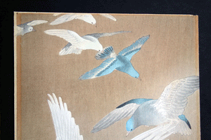 Ohara Koson Pigeons in Flight Japanese woodblock
